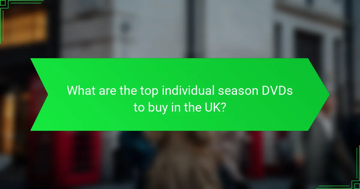 What are the top individual season DVDs to buy in the UK?