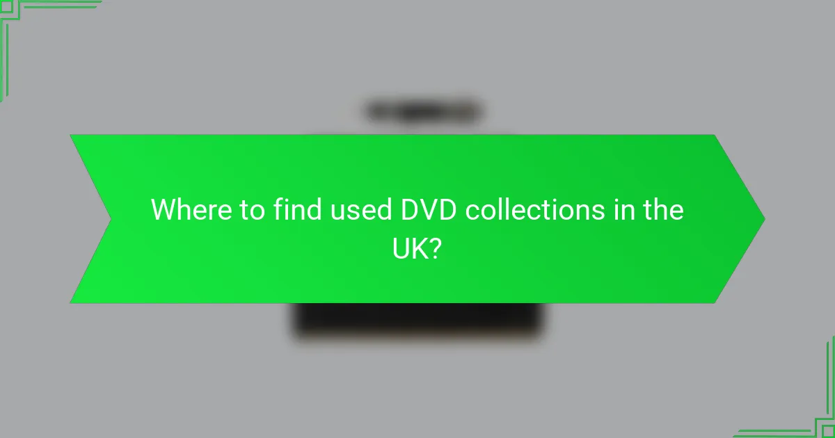 Where to find used DVD collections in the UK?